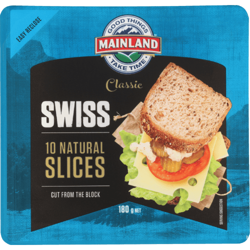 Mainland Sweet & Nutty Swiss Natural Cheese Slices