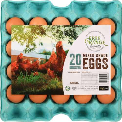 Zealand Farms Free Range Mixed Grade Eggs 20 pack
