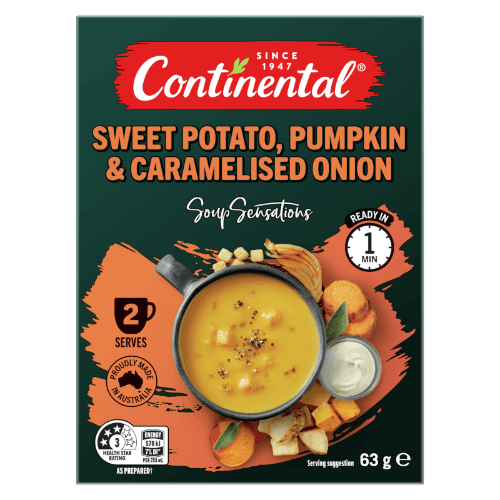 Continental Sensations Sweet Potato Pumpkin & Caramelised Onion With Roasted Garlic Croutons Soup