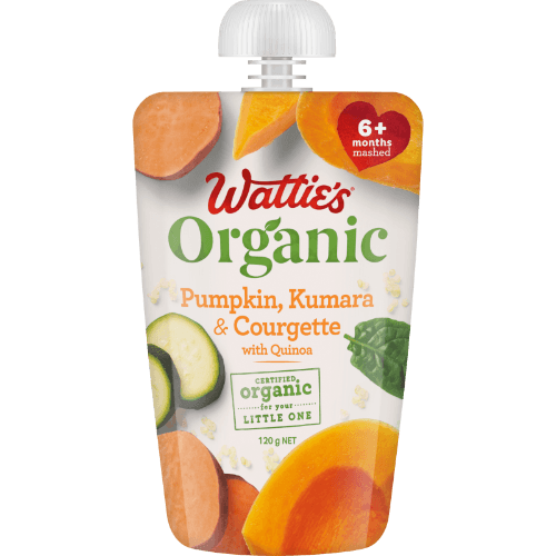Wattie's Organic Pumpkin Kumara & Courgette With Quinoa 6+ Months Pureed