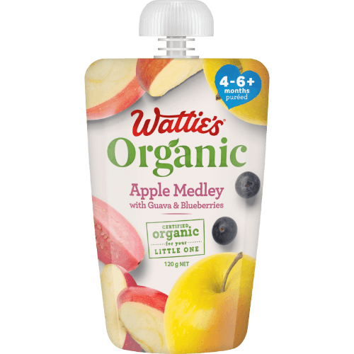 Wattie's Organic Apple Medley With Guava & Blueberries 4-6+ Months Pureed