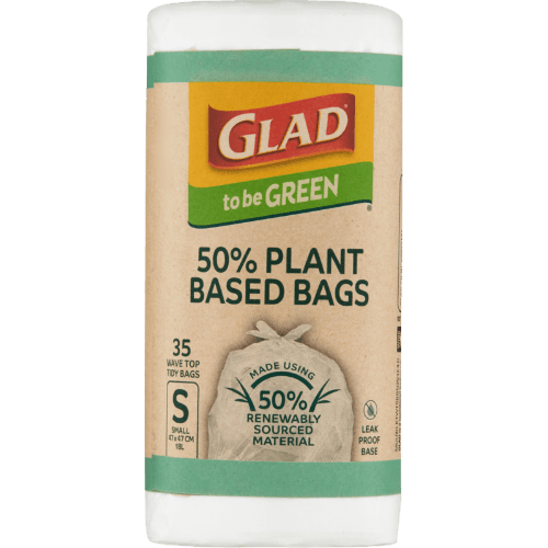 Glad To Be Green 50% Plant Based Wavetop Small Kitchen Tidy Bags