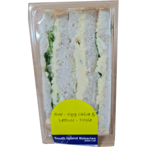 South Island Bakeries Egg, Chive & Lettuce Triple Sandwich