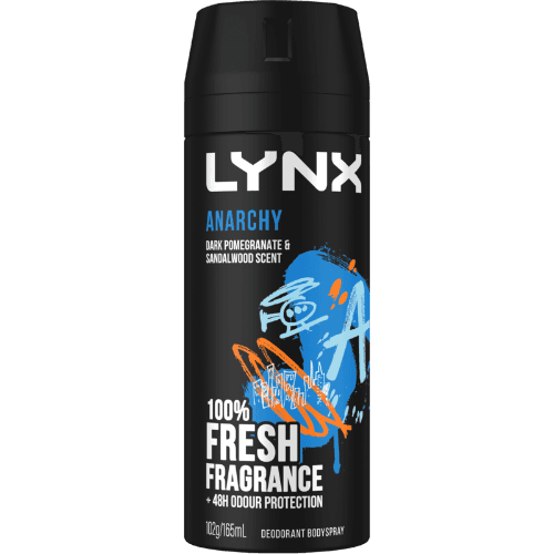 Lynx Anarchy Dark Pomegranate & Sandalwood 48hr Deodorant Antiperspirant Bodyspray