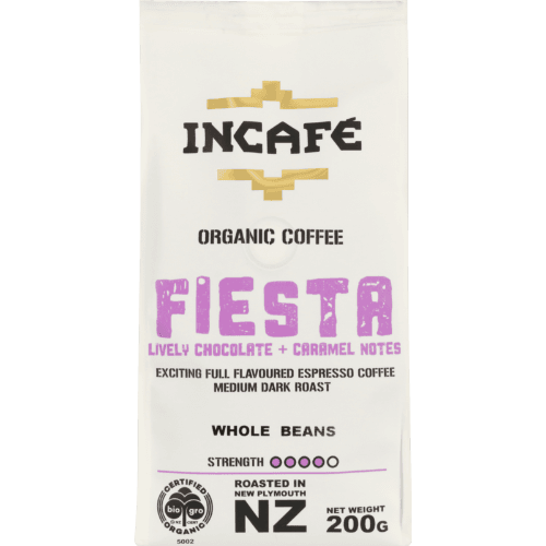 IncaFe Organic Coffee Fiesta Whole Coffee Beans 200 g
