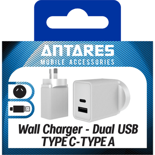 Antares Type C & A Dual USB 3.6A Wall Charger