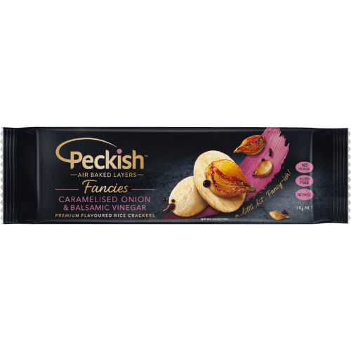 Peckish Fancies Caramelised Onion & Balsamic Vinegar Flavoured Rice Crackers