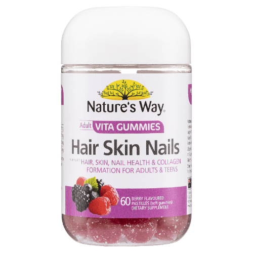 Nature's Way Hair Skin Nails Berry Flavoured Adult Vita Gummies