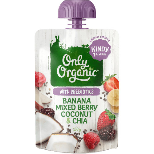 Only Organic Banana Mixed Berry Coconut & Chia Kindy 1+ Years