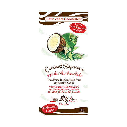 Little Zebra Coconut Supreme 59% Dark Chocolate Block