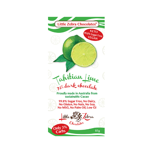 Little Zebra Tahitian Lime 72% Dark Chocolate Block