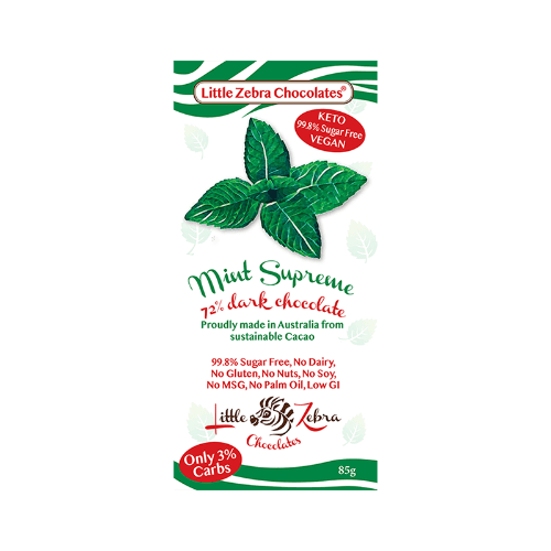 Little Zebra Mint Supreme 72% Dark Chocolate Block