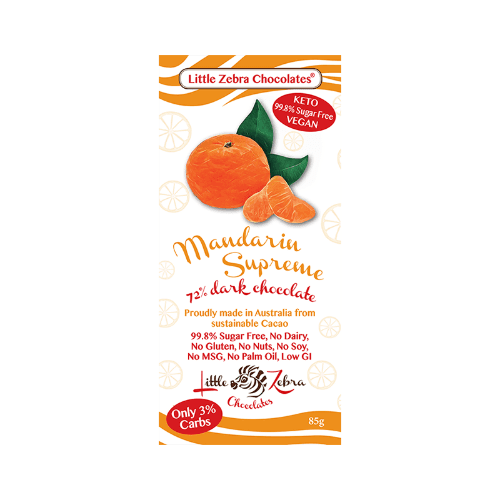 Little Zebra Mandarin Supreme 72% Dark Chocolate Block
