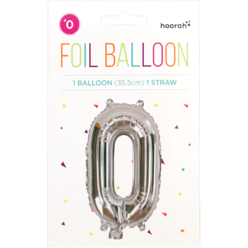 Hoorah Silver Foil Balloon No.0