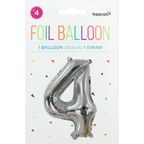 Hoorah Silver Foil Balloon No.4