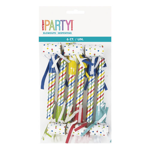 Unique Party Blowouts Assorted Colours