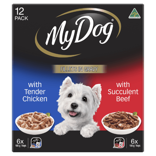 My Dog Fillet In Gravy Tender Chicken Succulent Beef Dog Food 1.2 kg
