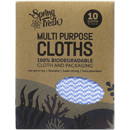 Spring Fresh 100% Biodegradable Multi Purpose Cloths 10 pack