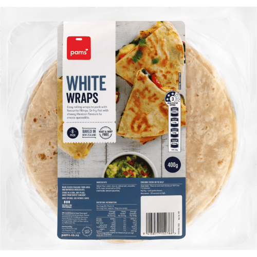 Pams White Wraps
