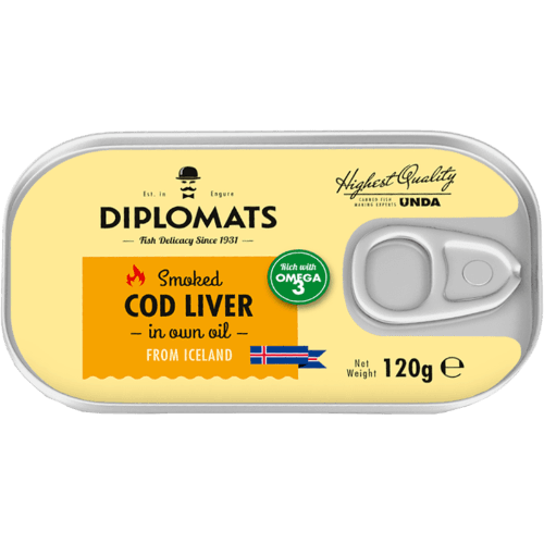 UNDA Diplomats Smoked Cod Liver In Own Oil