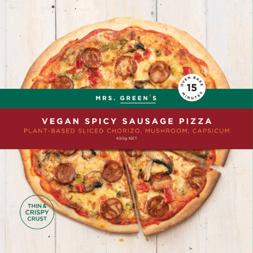 Mrs. Green's Vegan Spicy Sausage Pizza 450 g