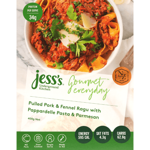 Jess's Underground Kitchen Gourmet Everyday Pulled Pork & Fennel Ragu With Pappardelle
