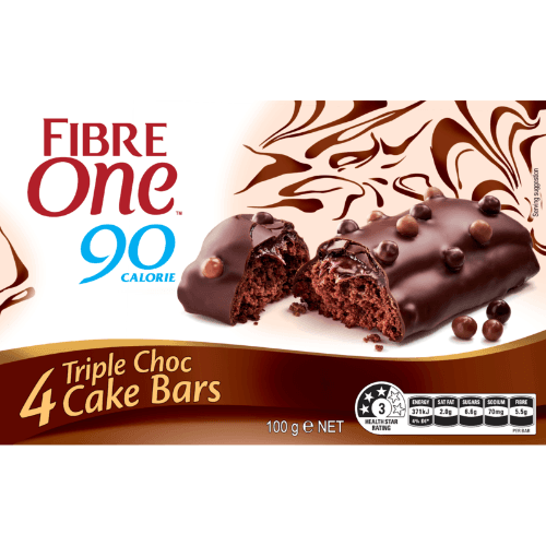 Fibre One Triple Choc Cake Bars 4 × 25 g
