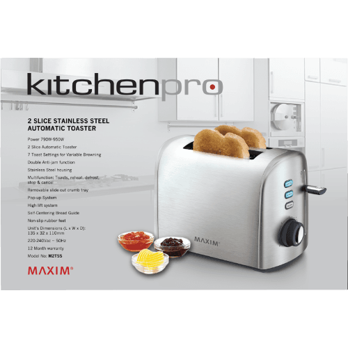 Maxim Mitchenpro 2 Slice Stainless Steel Automatic Toaster