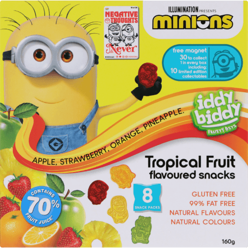 Iddy Biddy Despicable Me 4 Tropical Fruit Flavoured Snacks
