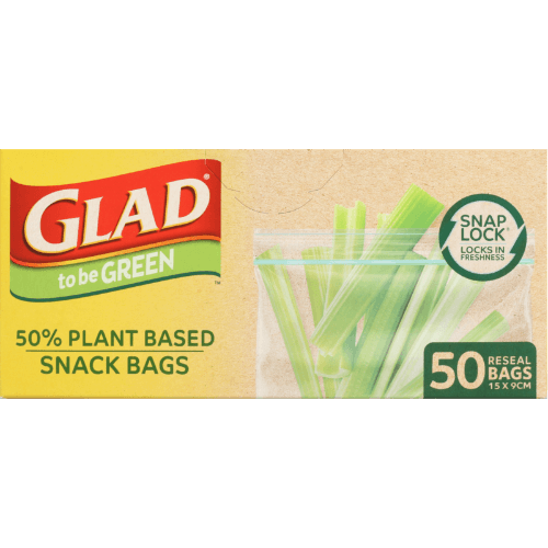 Glad To be Green 50% Plant Based Snap Lock Snack Bags