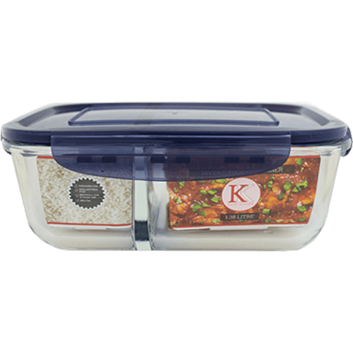 Kate's Kitchen Divided 1.38L Glass Storage Container