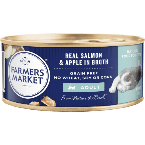 Farmers Market Real Salmon & Apple In Broth Adult Cat Food 80 g