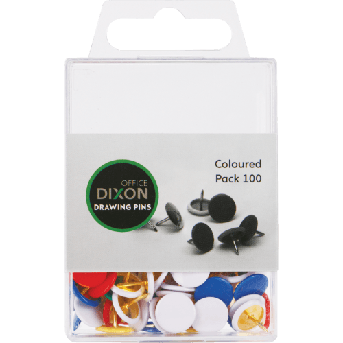 Dixon Drawing Pins Coloured 100 pack