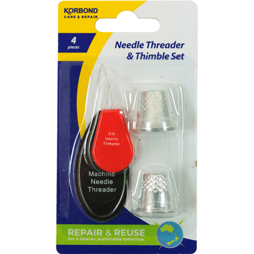 Korbond Needle Threader & Thimble Set