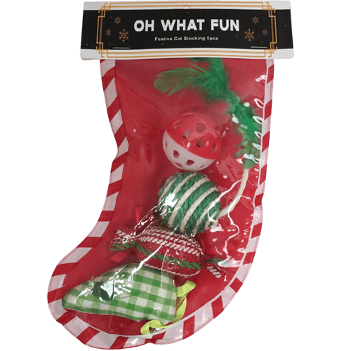 Korbond Oh What Fun Festive Christmas Cat Stocking 4 pack