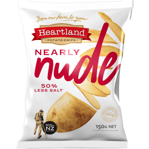 Heartland Nearly Nude 50% Less Salt Potato Chips