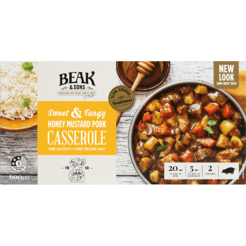 Beak & Sons Sweet & Tangy Honey Mustard Pork Casserole