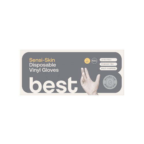 Best Sensi-Skin Disposable Vinyl Gloves Large