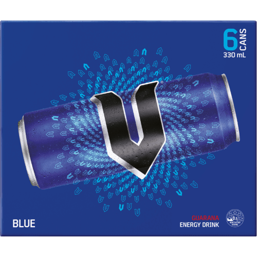 V Blue Guarana Energy Drink