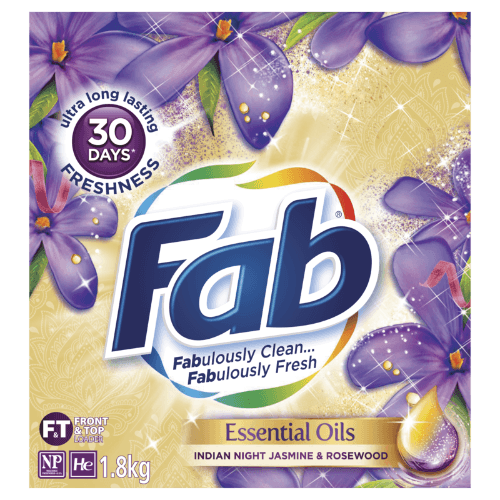 Fab Essential Oils Indian Night Jasmine & Rosewood Laundry Detergent Powder 1.8 kg