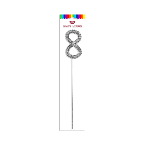 GoBake Number 8 Diamante Cake Topper