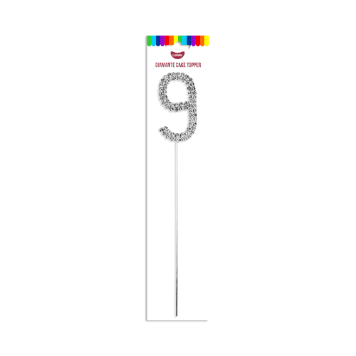GoBake Number 9 Diamante Cake Topper