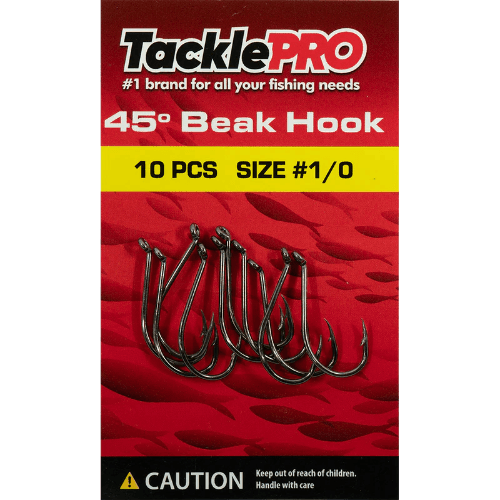TacklePro 45 Degrees Beak Hook #1/0 10 pack