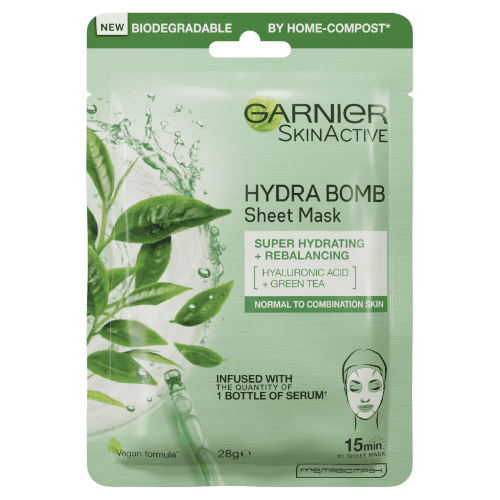 Garnier SkinActive Green Tea + Hyaluronic Acid Hydra Bomb Tissue Mask