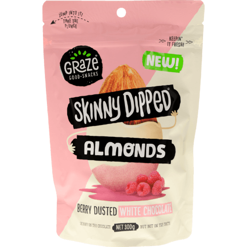 Graze Skinny Dipped Berry Dusted White Chocolate Almonds