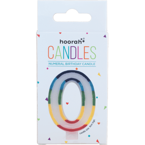 Hoorah Rainbow Numeral Birthday Candle No.0