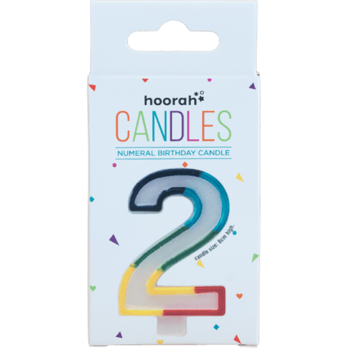 Hoorah Rainbow Numeral Birthday Candle No.2