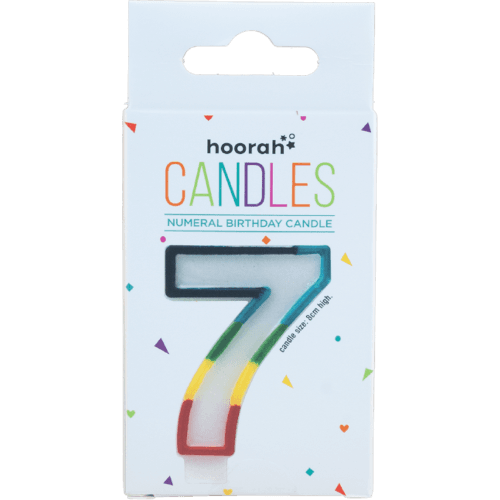 Hoorah Rainbow Numeral Birthday Candle No.7
