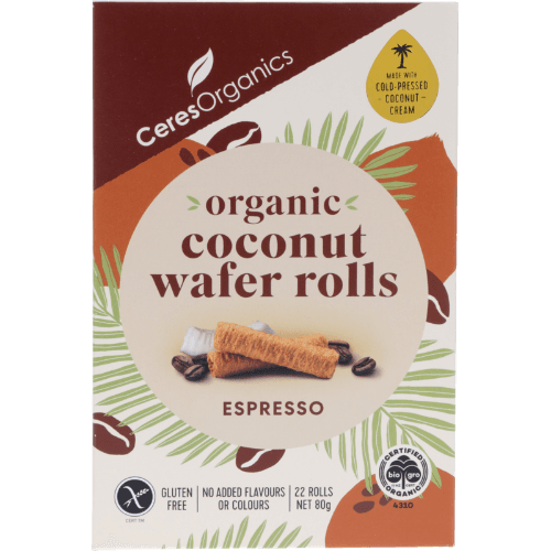 Ceres Organics Espresso Organic Coconut Wafer Rolls