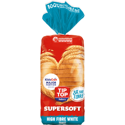 Tip Top Supersoft High Fibre White Toast Bread